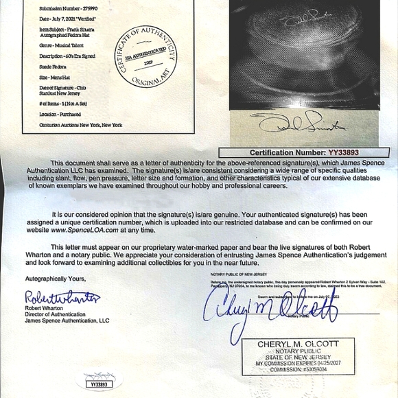 Frank Sinatra Fedora - Picture 7 of 8